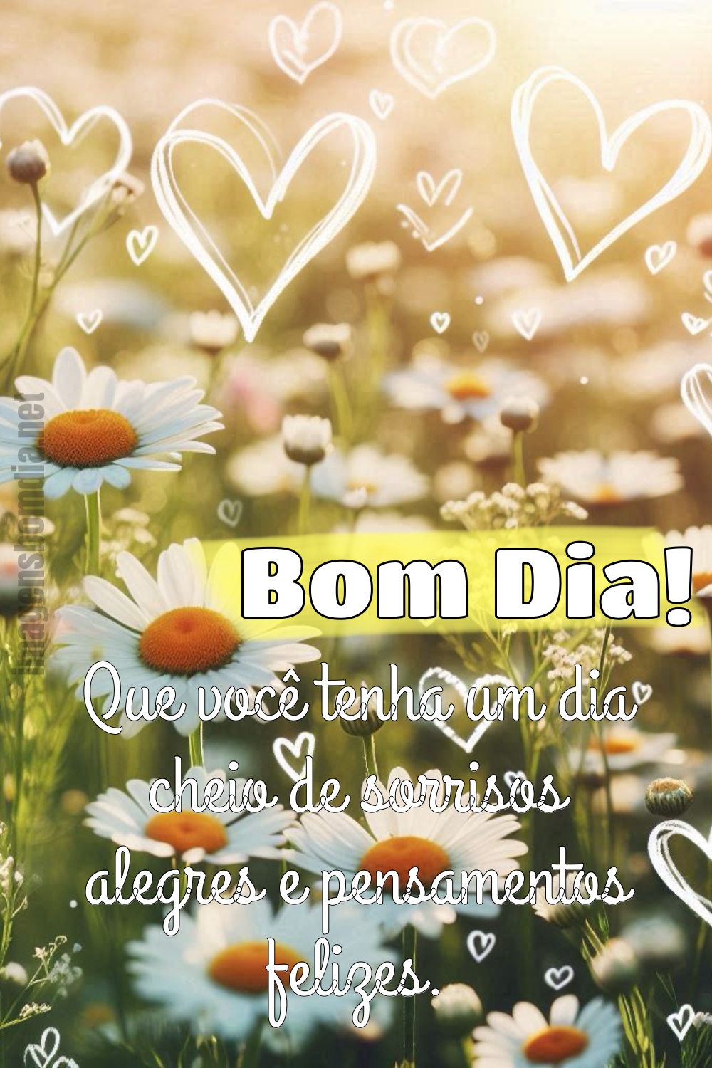 Que você tenha um dia cheio de sorrisos alegres e pensamentos felizes. Bom Dia!